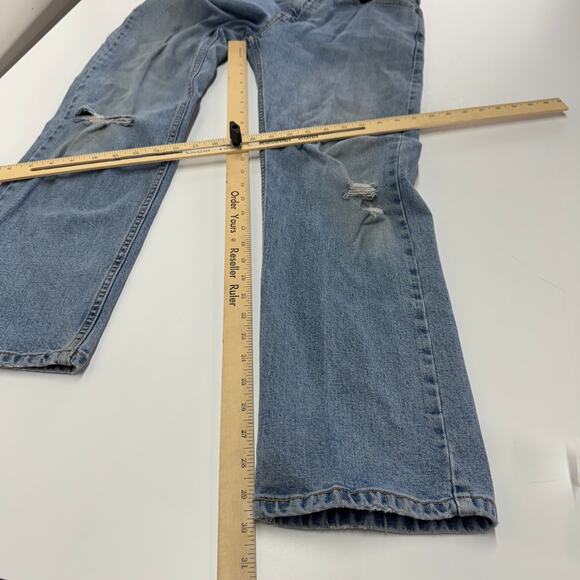 Levis Jeans Mens 32 x 30 Blue Denim 505 Straight Leg Cotton Distressed - Picture 6 of 6